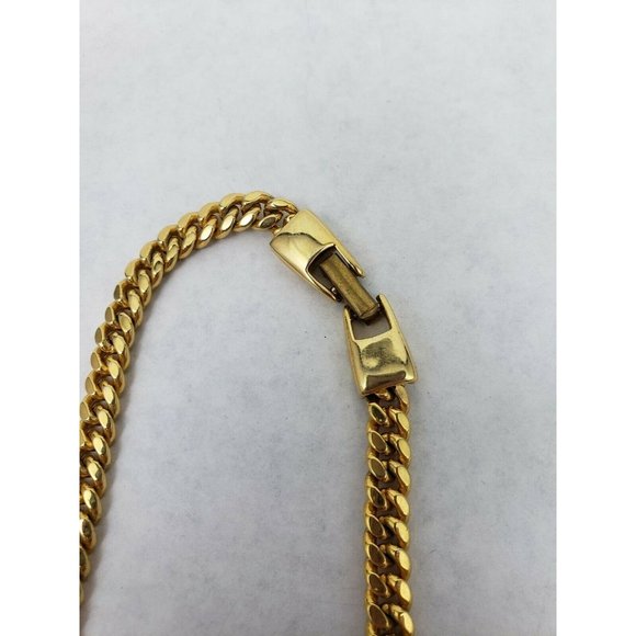 Gold Tone and Black Enamel Bib 18" Long Necklace by Angel Company - Picture 3 of 5